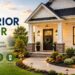 Home exterior decor ideas featuring a modern house with stylish landscaping, porch lighting, and curb appeal
